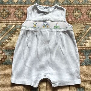 Petit Bebe Knits Boys Light Blue Jon Jon - Smocked Golf Icons - 24 mos